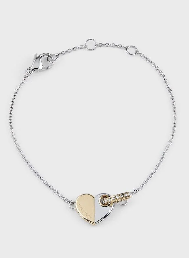 TOMMY HILFIGER Womens Chain Bracelet With A Heart Charm - 2780880