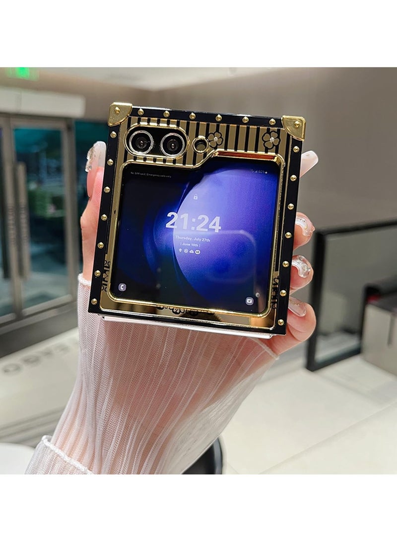 general For Samsung Galaxy Z Flip 6 5G Phone Case Protective Cover, Cute Deluxe Gold Glitter Rhinestone Butterfly Stand Shockproof Case - Image 4