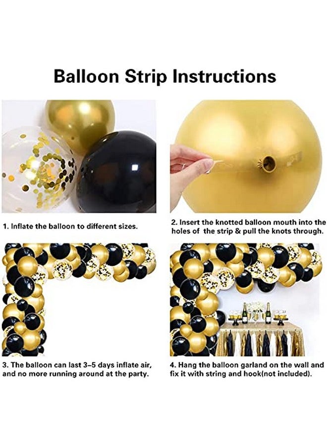 هونج كونج بالونز - مجموعة زينة عيد الميلاد من HK Balloons، مكونة من 114 قطعة باللون الأسود الذهبي، ومجموعة أقواس البالونات، للأولاد والبنات والزوجات والأزواج، ومجموعة زينة عيد الميلاد، ومجموعة ديكورات خلفية - Image 1