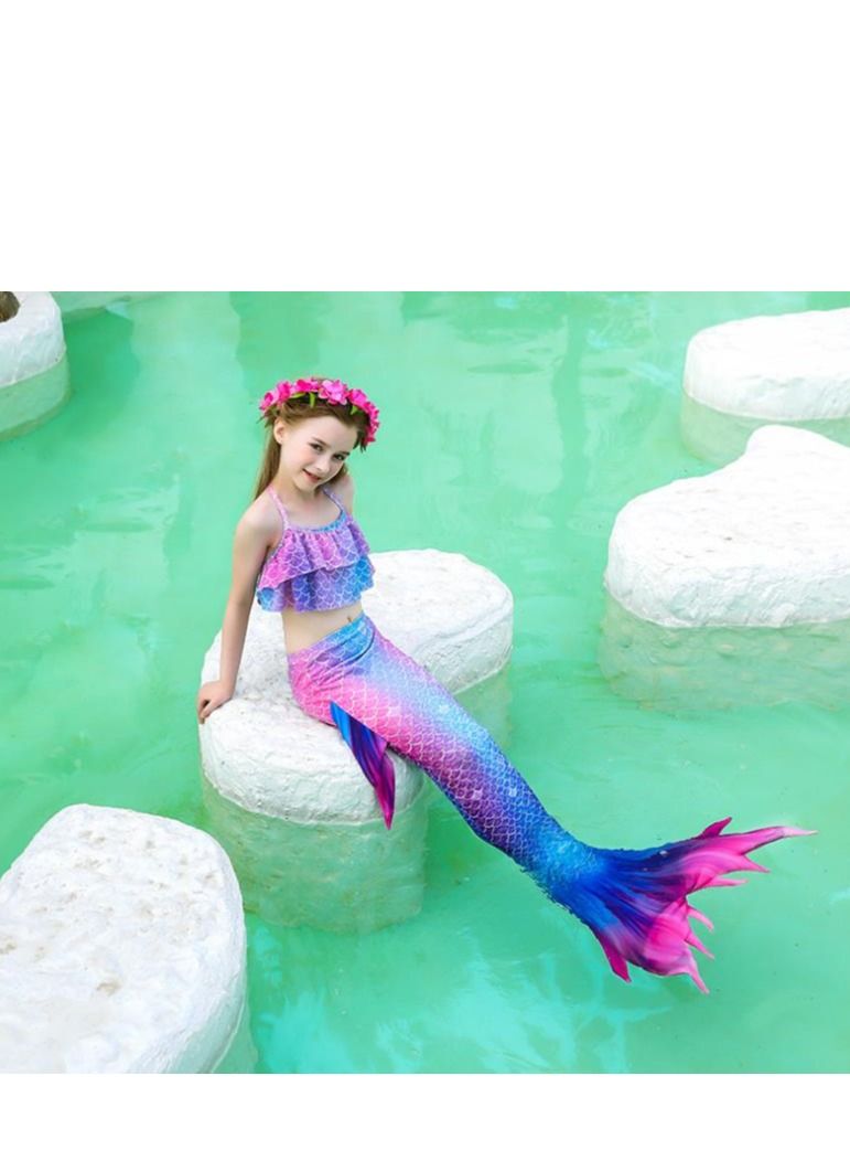 Y&D 3-Piece Mermaid Bathing Swimsuit Set 110cm-150cm - Image 1