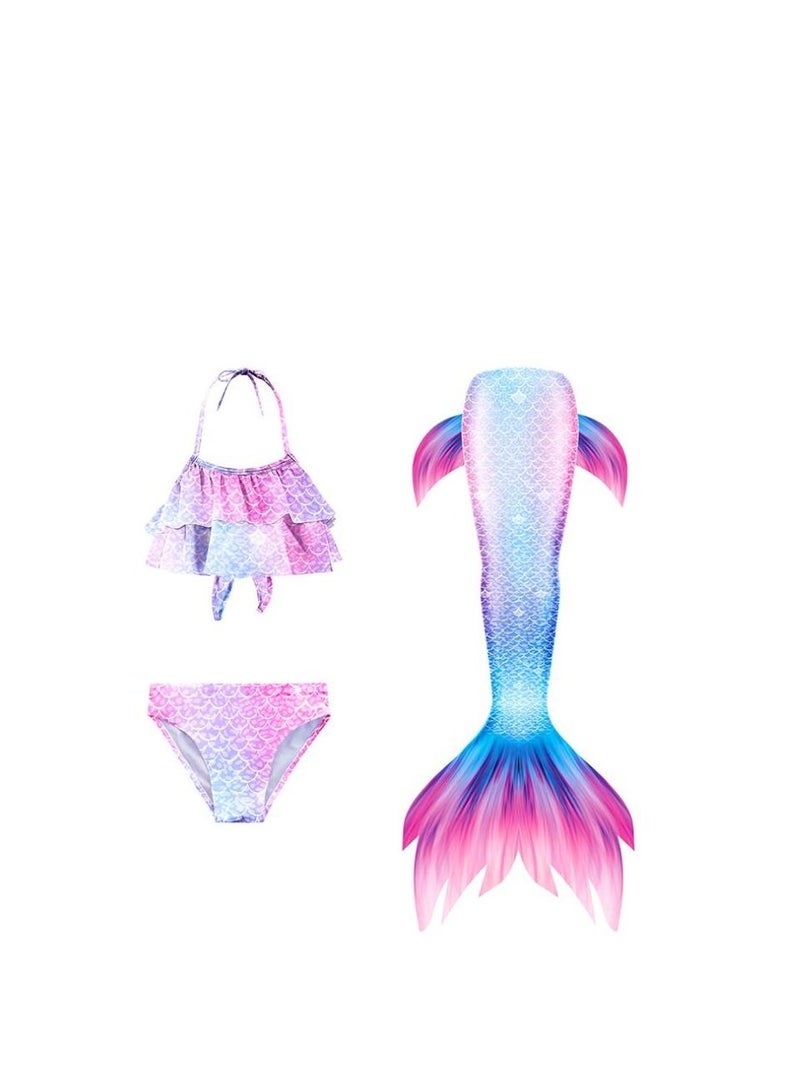 Y&D 3-Piece Mermaid Bathing Swimsuit Set 110cm-150cm - Image 2