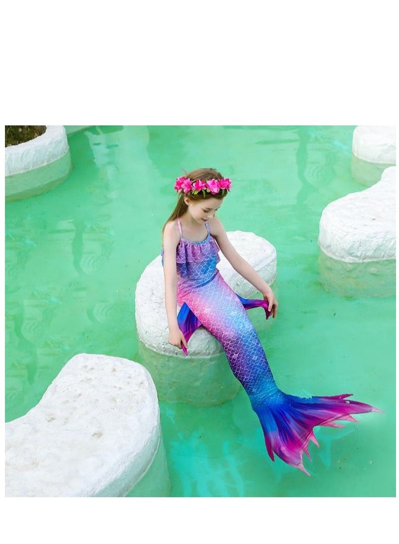 Y&D 3-Piece Mermaid Bathing Swimsuit Set 110cm-150cm - Image 4