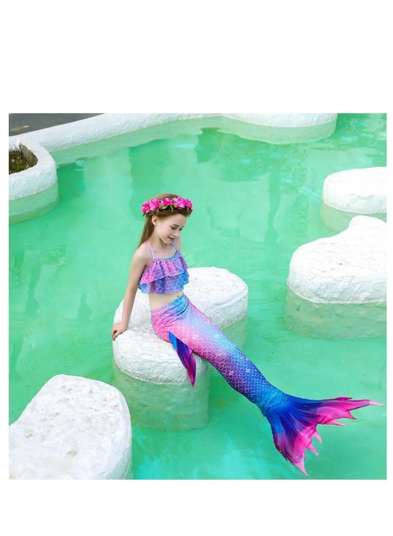 Y&D 3-Piece Mermaid Bathing Swimsuit Set 110cm-150cm - Image 3