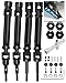 ARRCat 4PCS Stainless Steel Drive Shaft CVD Upgrades Part for 110 Stampede VXL 4X4Rustler VXL 4X4Slash VXL 4X4 Platinum UltimateHoss VXL 4X4 4WDARRCat Front Rear 45 Drive Shaft with HexBlack - Image 2