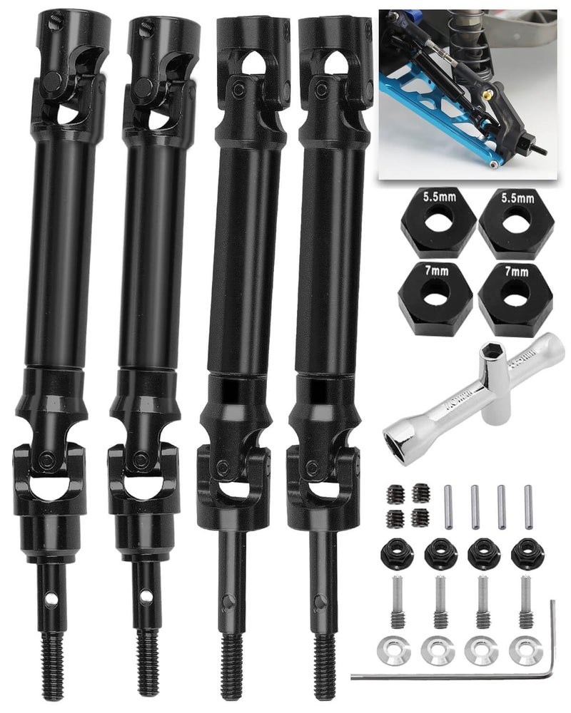 ARRCat 4PCS Stainless Steel Drive Shaft CVD Upgrades Part for 110 Stampede VXL 4X4Rustler VXL 4X4Slash VXL 4X4 Platinum UltimateHoss VXL 4X4 4WDARRCat Front Rear 45 Drive Shaft with HexBlack - Image 3