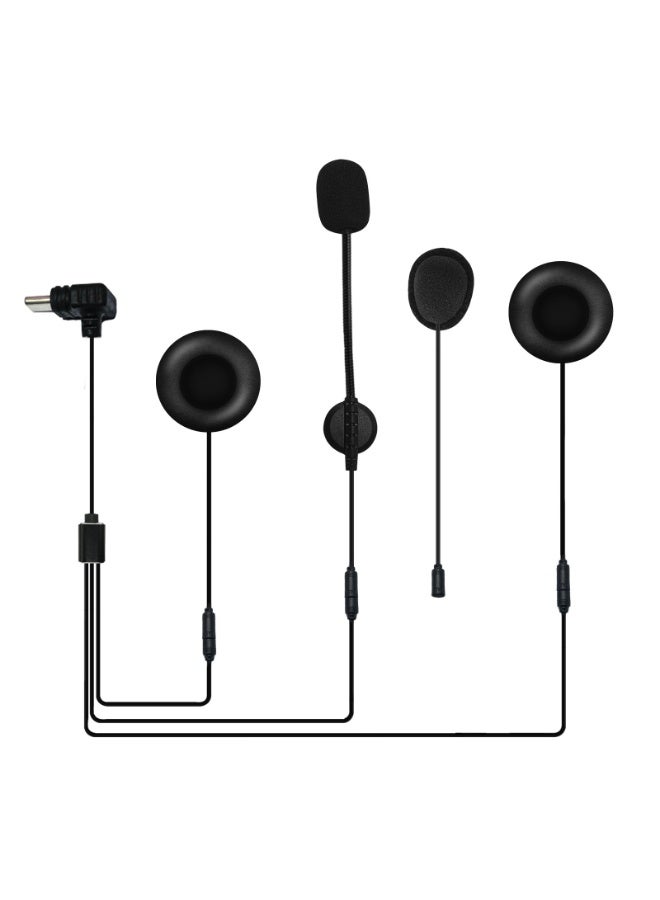 EJEAS Helmet Bluetooth Headset Headphone Accessory with Comfortable Earmuffs and Hard/Soft Microphone, Suitable for Q8 Mesh Group Intercom (Type-C) - Image 1