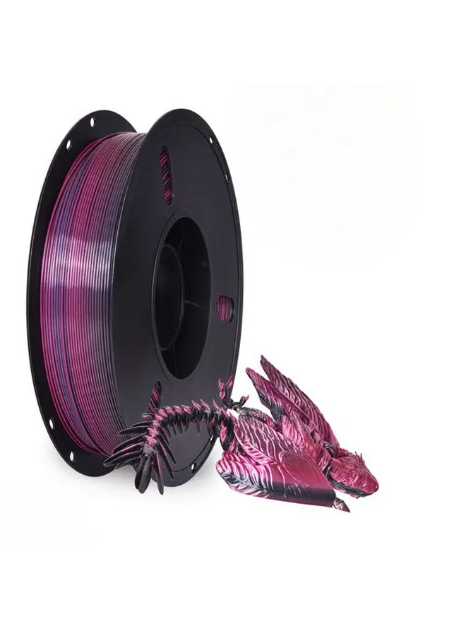 2 2LB Dual Color PLA 3D Printing Filament Silk Black Rose Red Glossy Finish 200 220C Printing Temperature 50 70C Hot Bed Temperature High Quality Material For Professional 3D Printing - Image 3