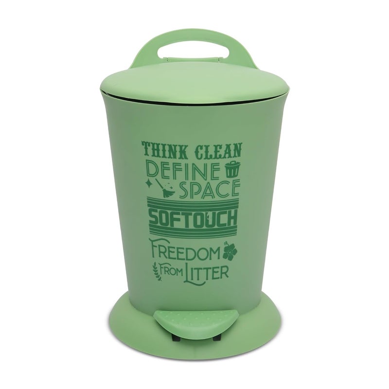JAYPEE BITS BIN Pedal Bin with Plastic Bucket And Lid | Garbage Bin Trash Can Pedal Waste Bin |Round Shape Dustbin For Home, Kitchen, Bathroom, Office, 4 Litre, Green - Image 1