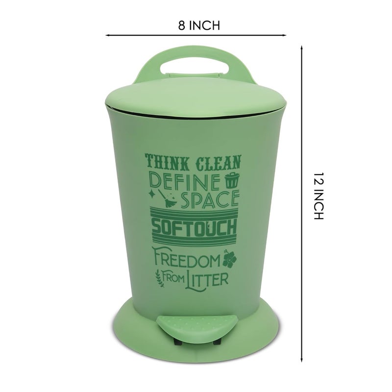 JAYPEE BITS BIN Pedal Bin with Plastic Bucket And Lid | Garbage Bin Trash Can Pedal Waste Bin |Round Shape Dustbin For Home, Kitchen, Bathroom, Office, 4 Litre, Green - Image 5