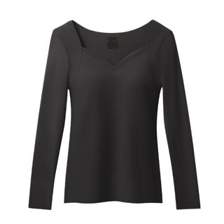 Autumn and Winter Seamless Warm Long-Sleeved Three-in-One Skin Beauty with Chest Pad Autumn Clothes Womens Slim-Fit Low Collar Top Underwear Base Shirt Black - pzsku/Z0A74A476FF453A673737Z/45/1746232532/c53abe9d-bef9-4fc1-a580-3ace62b60245