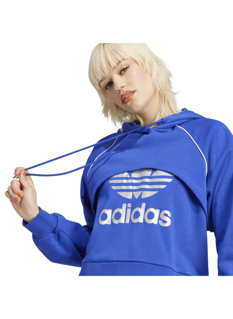 اديداس adidas BIG LOGO HOODIE Blue Originals Women SWEATSHIRTS