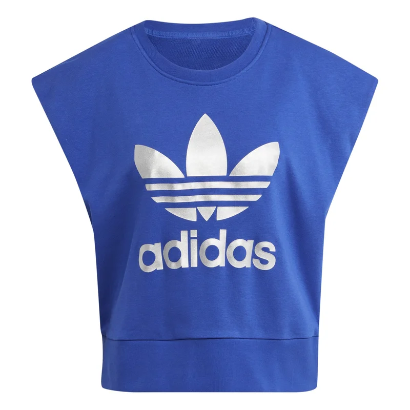adidas هودي بشعار كبير أزرق Originals للنساء