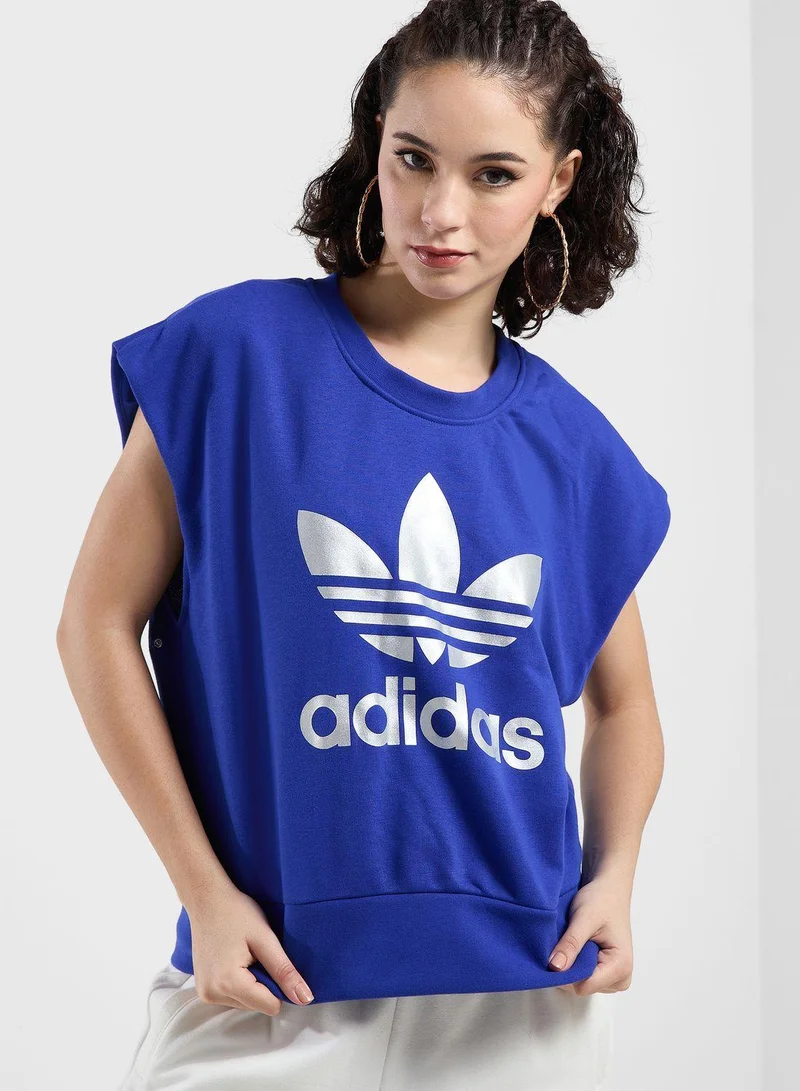 Adidas BIG LOGO HOODIE Blue Originals Women SWEATSHIRTS