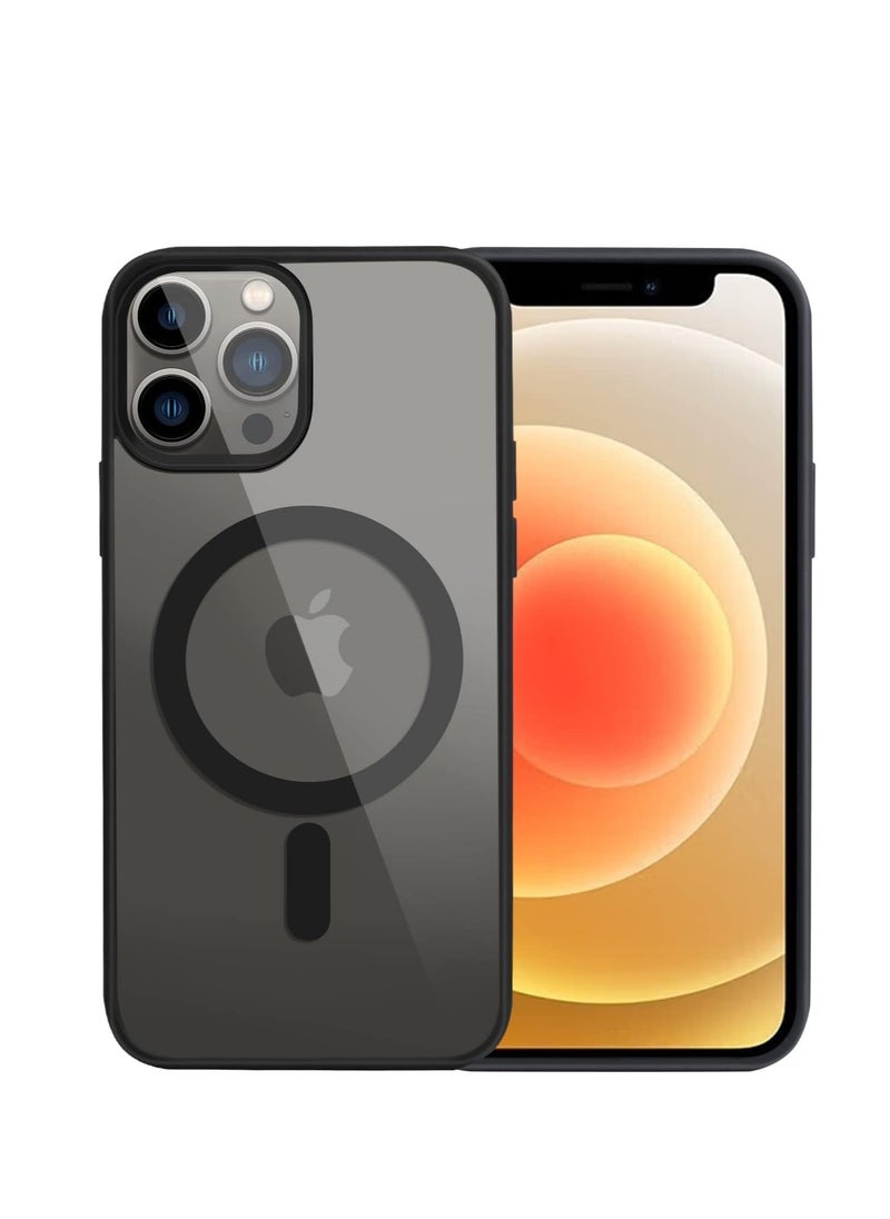 Generic Compatible with iPhone 15 Pro Max Case Magnetic Clear Back Cover Slim Anti-Scratch Shockproof Protective Case Compatible with Magsafe for iPhone 15 Pro Max 6.7 inch (Black)  - Image 1