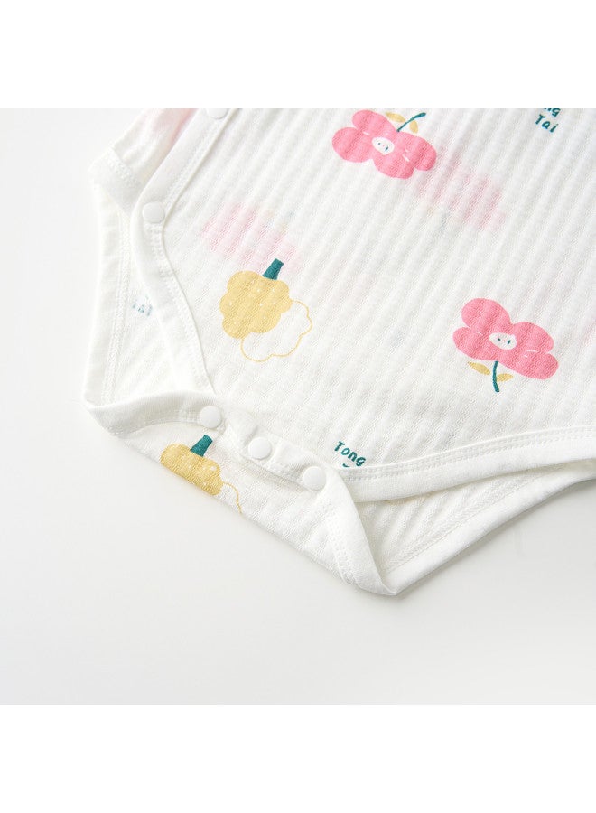 Tongtai Baby Bodysuits Summer Pure Cotton Newborn Rompers Baby Short Sleeve Onesies Triangle Crawling Suits 2-pack - Image 5