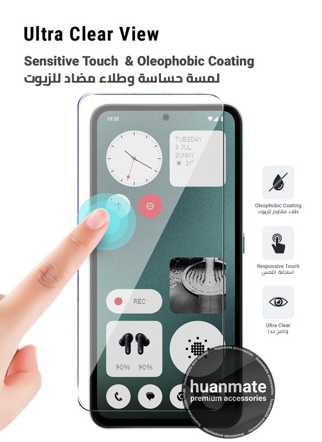 huanmate - Nothing CMF Phone (1) Tempered Glass Screen Protector – High Transparency, Delicate Touch, Anti-Explosion, Smooth Arc Edges, Easy Installation, Screen Protector for Nothing CMF Phone (1) - Image 1