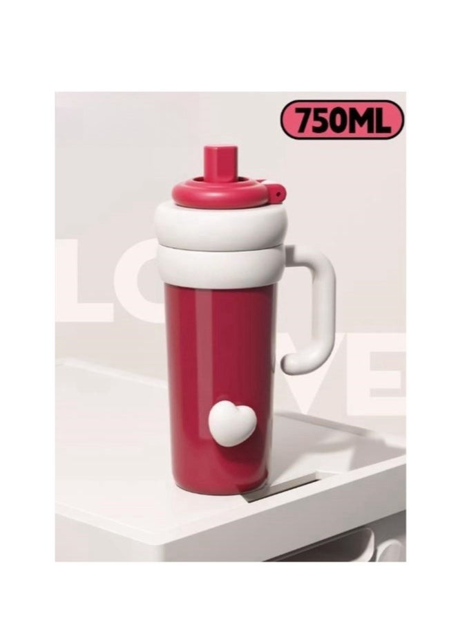 Generic - Big Mac Insulated Cup 750ml Large Capacity Water Cup New Ceramic Ice King Cup High Beauty Straw Cup - Image 1