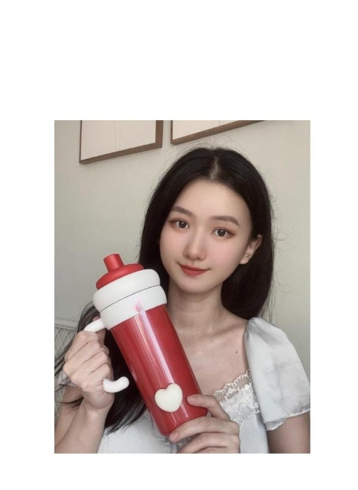 Generic - Big Mac Insulated Cup 750ml Large Capacity Water Cup New Ceramic Ice King Cup High Beauty Straw Cup - Image 1