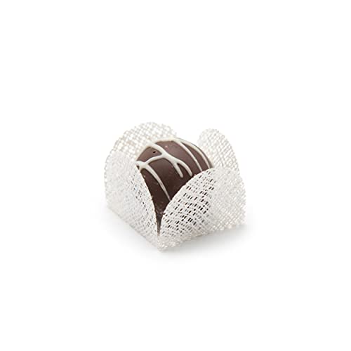 Truffilio Handmade Fabric Truffle Cups | Truffle Liners | Truffle Wrappers | Fominhas | candy cups for chocolate | Forminhas de Brigadeiro | candy liners - Pack of 30 (Fabric, Square White) - Image 2
