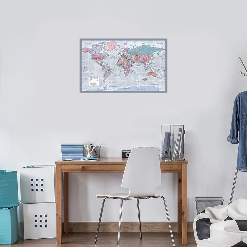 Palace Learning Laminated World Map Poster - Wall Chart Map of Earth - 18" x 29" (Purple) - Image 5