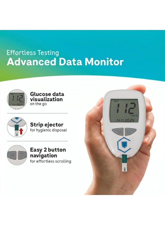 Kimaya Blood Glucose Monitor Kit with 50 Test Strips & Lancets | Diabetes Sugar Testing Machine | Fast & Accurate Digital Glucometer for Home Use - Image 3