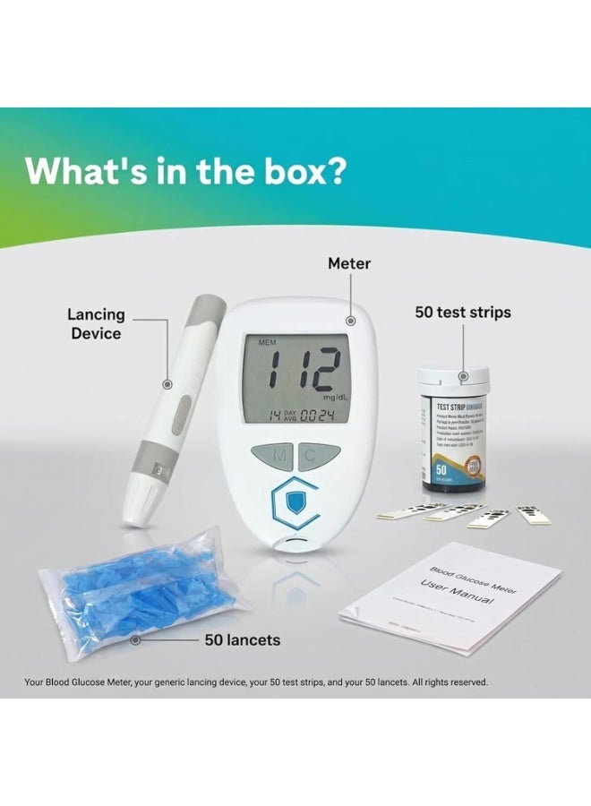 Kimaya Blood Glucose Monitor Kit with 50 Test Strips & Lancets | Diabetes Sugar Testing Machine | Fast & Accurate Digital Glucometer for Home Use - Image 2