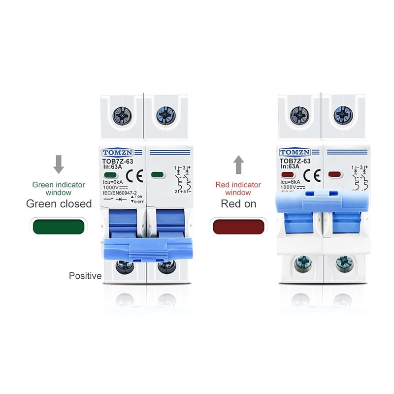 20A DC 1000V 2P Solar Circuit Breaker MCB for PV System 3A to 63A - Image 5