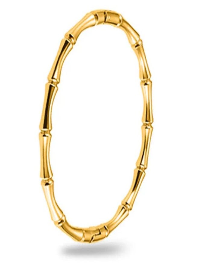 Okos Gold Plated Kada Bracelet Combo for Women and Girls | Crystal Studded Bangle & Bamboo Design Kada Set | Trendy Jewellery Wear CO1000505GLD - Image 2