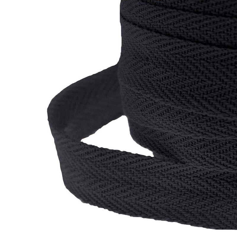 Abbaoww 50 Yards Cotton Twill Tape Ribbon 2 Inch, Soft Natural Webbing Tape Herringbone Tape for Sewing DIY Craft, Black - Image 4