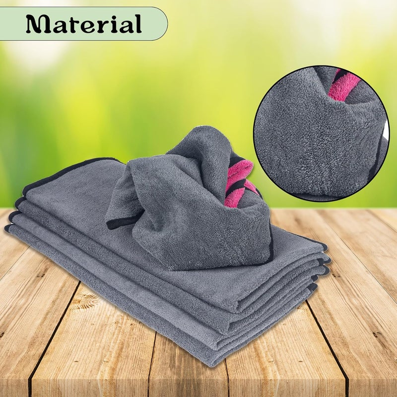WISHKEY Microfiber Car Cleaning Cloth, Soft 500 GSM,Extra Large, 35x75 cm, Grey, Pack of 2, Suede Edge for Scratchless Detailing Condition adaptive build - Image 4