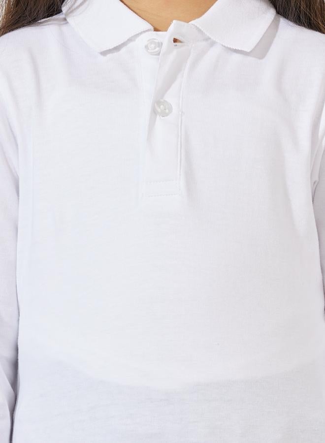 Styli Solid Polo T-Shirt with Full Sleeves - Image 3