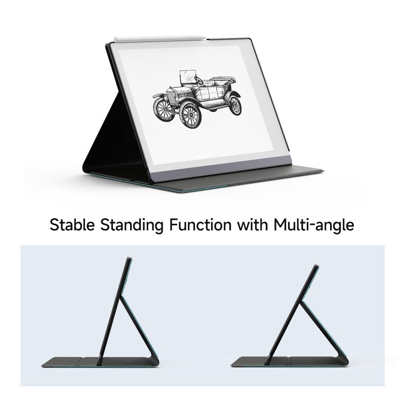 Ayotu Case for Remarkable 2 Paper Tablet 10.3" 2020 Released, Fabric Folio Cover with Pen Pocket, Stable Stand Design, Gray & Green (Exclusive Templates Provided) - Image 2