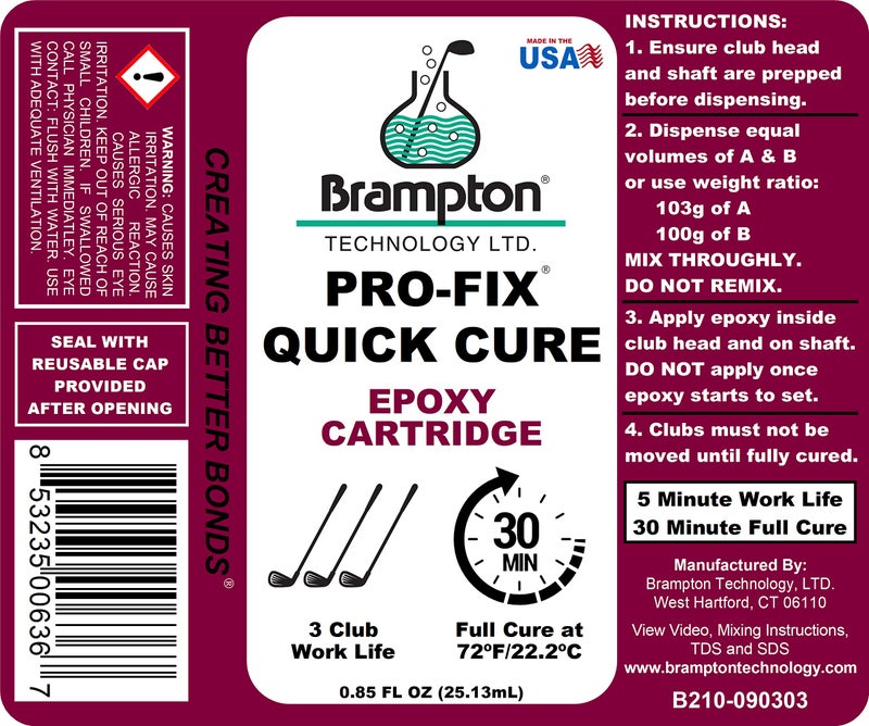 BRAMPTON TECHNOLOGY, LTD. بريمبتون برو-فيكس إيبوكسي جولف سريع الشفاء - إصلاح مضرب جولف في 1 ساعة - إيبوكسي جولف لجميع أعمدة الجولف، رؤوس الجولف، السائقين، البوتيرز، والحديد - مصمم لصناعة الجولف (0.85 أونصة) - Image 2