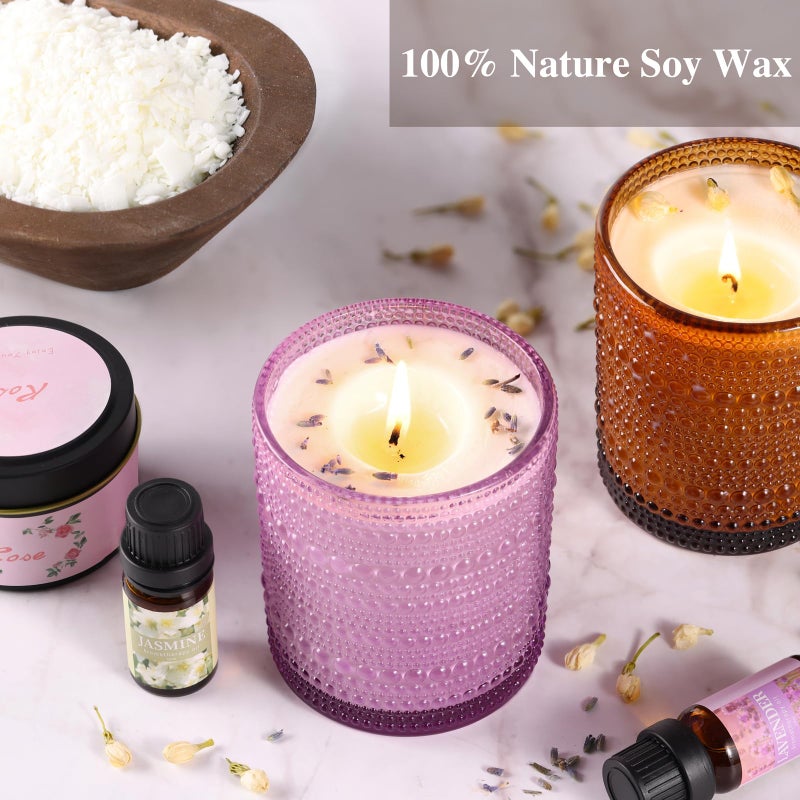 DARJEN Candle Making Kits for Adults- Candle Making Supplies with 4 Candle Jars(Clear, Pink, Purple, Amber), Candle Tins, Soy Wax, Scents, Dried Flower & More, DIY Starter Candle Making Kit Home Decor - Image 5