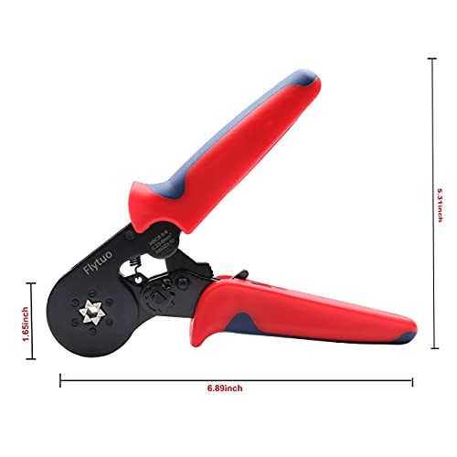 Flytuo Hexagonal Crimping Tool, AWG23-10 HSC8 6-6 Self-adjusting Ratchet Wire Ferrule Crimper Plier for Wire Terminals Cables End-sleeves - Image 5