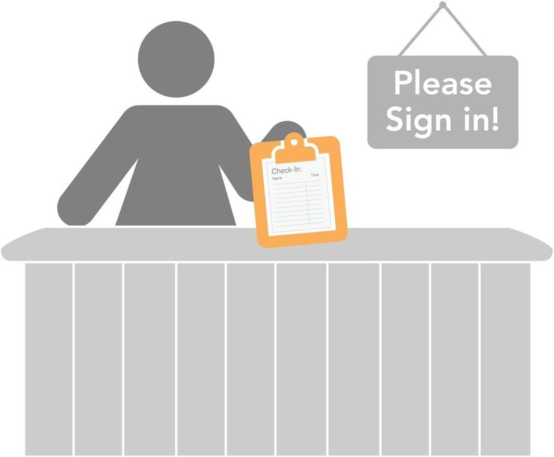 Park Forms USA ABC Self Adhesive Patient Sign-in Sheet, 8 1/2" x 11 5/8", Blue, Peel Off Sign in Sheets, (100 Sheets) - Image 1