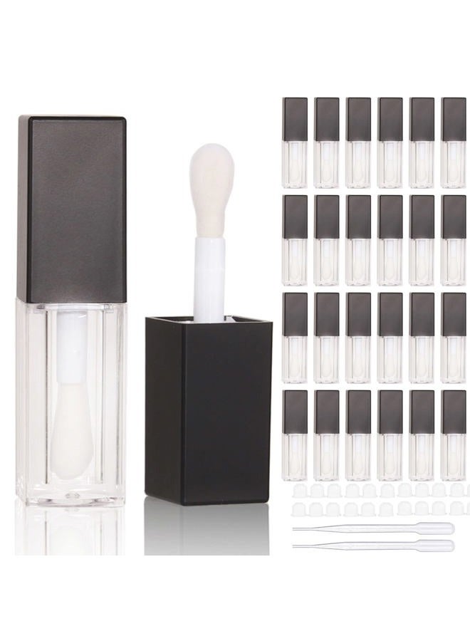 COSIDEA 24pcs 5ml Empty square black lipgloss tubes bulk wholesale with big wand lipgloss containers - Image 1