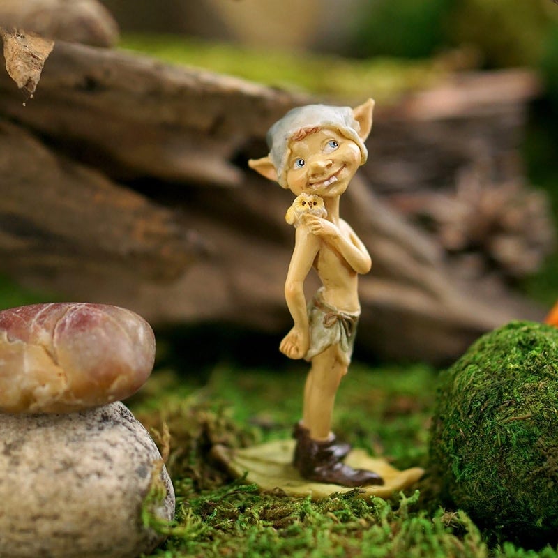 Top Collection Miniature Fairy Garden and Terrarium Pixie with Owl Figurine - Image 1