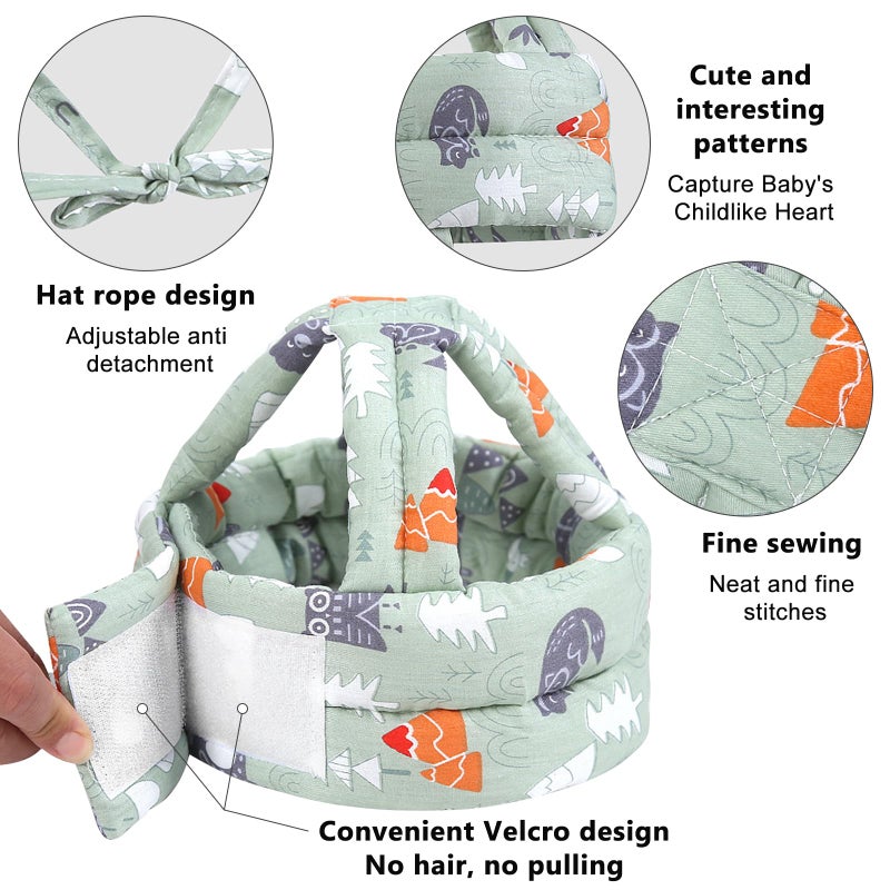 Nizirioo Baby Helmet Head Guard, Pack of 2 Baby Head Protection, Adjustable Baby Head Protection for Babies, Bumper Cap, Baby Head Protector for Fall Protection, Head Protection Cap Protective Hat - Image 3