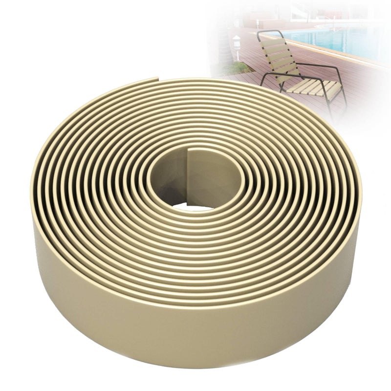 KOMORAX 2 Inch Wide, 20ft Long Vinyl Strap - Replacement Straps for Patio Chairs - Vinyl Strapping for Patio Furniture Repair - Durable Seat Repair Kit for Lawn Chairs, Outdoor Furniture (Driftwood) - Image 1