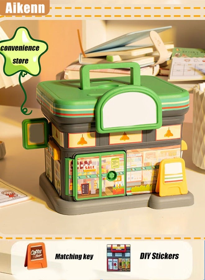 Aikenn Children's DIY Large Capacity Piggy Bank Toy with Key Green Piggy Bank for Home Use School Savings Outdoor Gift - Image 1