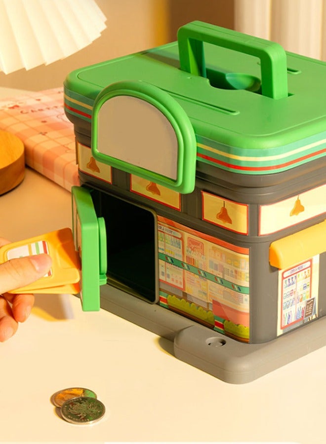 Aikenn Children's DIY Large Capacity Piggy Bank Toy with Key Green Piggy Bank for Home Use School Savings Outdoor Gift - Image 5