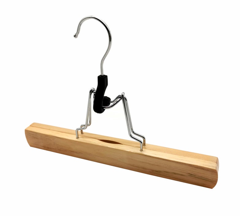 Richards Wooden Pants Hangers - Wood Skirt Hangers - 6 Pack - for Men Shorts and Pants and Women Dress Clothes - Non Slip Slim Closet Space Saving - Image 3