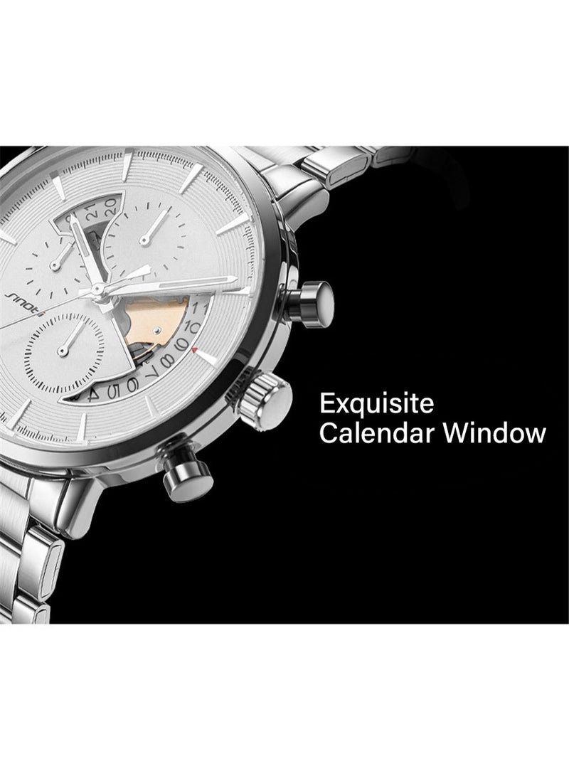 Sinobi Men's Multifunctional Large Dial Calendar Quartz Watch (Silver) is the perfect choice for both business and casual wear. - Image 5