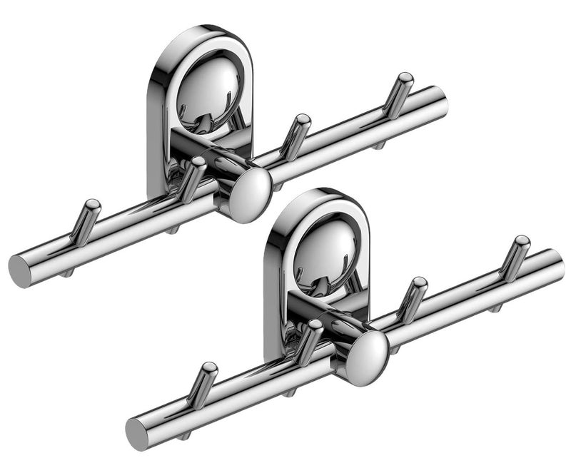 Amity Cute Stainless Steel 4Pin Coat Hook Robe Hook Cloth Hooks Wall Mounted for Hanging Clothes Towel 304 Grade Steel with Chrome Finish - Image 1