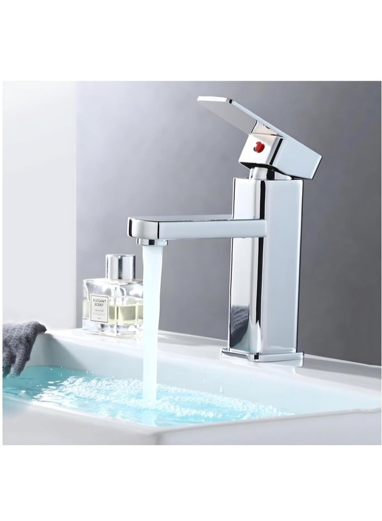 Sleek Modern Chrome Bathroom Faucet – High-End Polished Design with Water-Saving Technology & Durable Build for Contemporary Spaces - Image 1