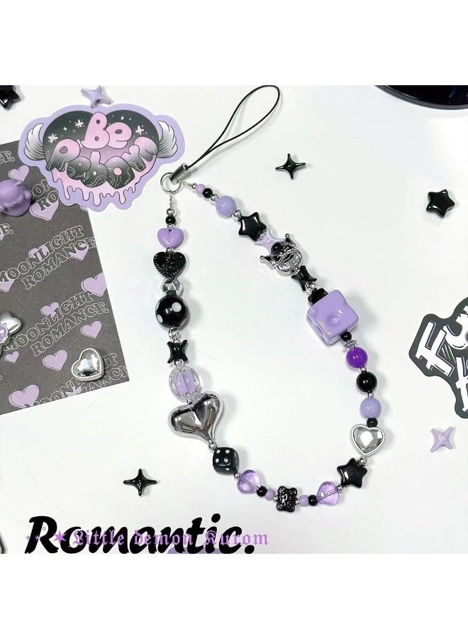 NIBEMINENT Phone Charm/ Chain Strap for Women Girls, Love Cell Phone Case Lanyard Wrist Strap