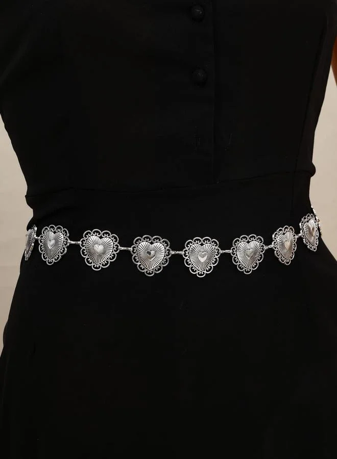 Take Two Silver-Toned Heart-Shaped Waist Chain