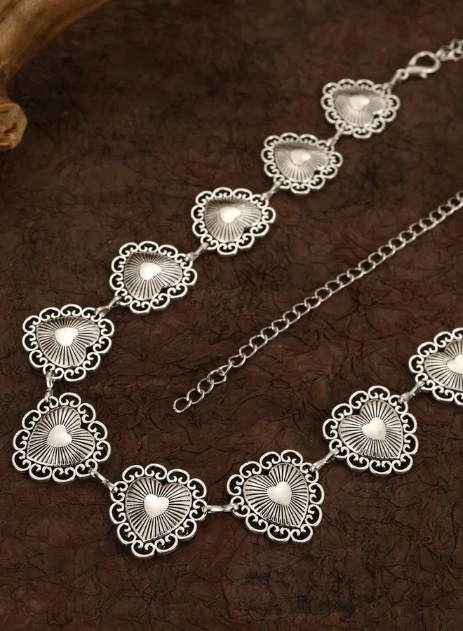 Take Two  Silver-Toned Heart-Shaped Waist Chain for Women | Best Price UAE