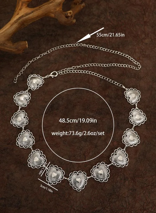 Take Two  Silver-Toned Heart-Shaped Waist Chain for Women | Best Price UAE